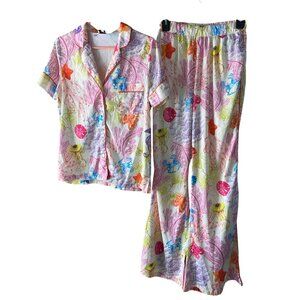 Kilo Brava Womens Pajamas Size Small Multicolor Under The Sea Print Satin